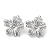 304 Stainless Steel Flower Stud Earrings EJEW-D281-12S-1