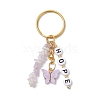 Alloy Acrylic Enamel with Natural Amethyst Keychain KEYC-JKC00805-03-1