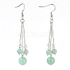 Natural Green Aventurine Dangle Earrings EJEW-JE02813-07-1