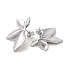 Non-Tarnish Leaf 304 Stainless Steel Stud Earrings for Women EJEW-L272-034P-04-2