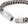 304 Stainless Steel Rope Chains Bracelet for Men Women STAS-E001-01AS-3