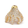 Brass Micro Pave Clear Cubic Zirconia Bead Caps ZIRC-P085-11G-1