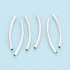 925 Sterling Silver Curved Tube Beads STER-N016-124S-1