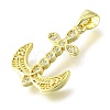 Brass Micro Pave Cubic Zirconia Pendants KK-V007-25G-2