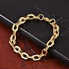 304 Stainless Steel Double Cable Link Chain Bracelets for Women Men BJEW-F488-36G-3