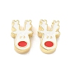 Christmas Brass Enamel Beads KK-I474-G14-1