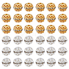 HOBBIESAY 120Pcs 2 Colors Alloy Rhinestone Beads RB-HY0001-05-1