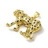 Rack Plating Brass Micro Pave Cubic Zirconia Pendants KK-A210-03D-G-2