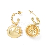 ABS Plastic Imitation Pearl Beaded Ring with Half Round Dangle Stud Earrings EJEW-F296-03G-2