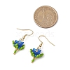 Flower Handmade Glass Seed Beads & Acrylic Beads Dangle Earrings EJEW-MZ00359-03-3