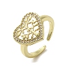 Rack Plating Brass with Clear Cubic Zirconia Cuff Rings RJEW-G308-01E-G-1