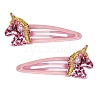 2Pcs Cute Bright Sparkle Unicorn Snap Hair Clips PW-WG9B2E6-02-1