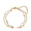 Multi-strand Brass Curb Chain Bracelet Makings AJEW-JB00981-1