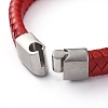Unisex Leather Cord Weave Bracelets BJEW-JB04893-03-3