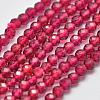 Lab Grown Red Corundum Beads Strands G-K207-01E-01-1