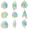 9Pcs Leaf Colorful Suncatcher Rainbow Prism Electrostatic Glass Stickers DIY-WH0409-69G-1