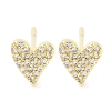Brass Micro Pave Clear Cubic Zirconia Studs Earring for Women EJEW-S217-A03-1