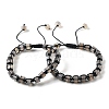 Adjustable Natural Grey Agate and Non-magnetic Synthetic Hematite Braided Bead Bracelets BJEW-Z090-01E-4