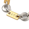 Ion Plating(IP) Two Tone 304 Stainless Steel Ring & Rectangle Link Chain Bracelet BJEW-B078-17GP-2