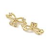 Brass Pave Clear Cubic Zirconia Connector Charms KK-Q820-41G-2