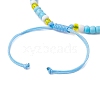 Synthetic Turquoise & Glass Seed Braided Bead Bracelets BJEW-JB11153-02-4