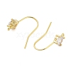 Brass Micro Pave Cubic Zirconia Earrings Findings EJEW-B063-05G-06-2