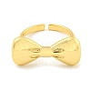 Brass Bowknot Open Cuff Ring for Women RJEW-M173-05G-2