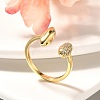 Rack Plating Brass Micro Pave Cubic Zirconia Cuff Finger Rings for Women RJEW-C117-04A-G-1