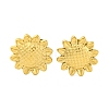 Ion Plating(IP)  304 Stainless Steel Sunflower Stud Earrings EJEW-D281-20G-1