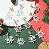 Christmas Snowflake Glass Seed Braided Dangle Earrings EJEW-MZ00233-2