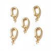 Brass Micro Pave Clear Cubic Zirconia Twister Clasps KK-P223-42G-4