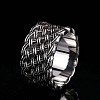 Knitted Textured 304 Stainless Steel Finger Rings FS-WG9203F-01-1