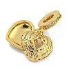 Rack Plating Brass Micro Pave Clear Cubic Zirconia European Dangle Charms KK-I718-21A-G-2