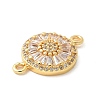 Brass Micro Pave Cubic Zirconia Connector Charms KK-U053-19G-2