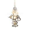 Iron Bell & Alloy Sun Charm Hanging Ornaments HJEW-JM02469-1