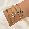 4Pcs 4 Styles Alloy Chain Bracelet & Bangle Set for Women WG6073F-03-1