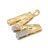 Brass Micro Pave Cubic Zirconia Pendants KK-B126-02G-M-2