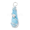 Electroplated Natural Quartz Crystal Dyed Copper Wire Wrapped Pendants PALLOY-JF02327-03-3