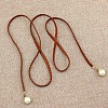 Imitation Leather Braided Belly Belt with Plastic Imitation Pearl Round Bead WG11EBA-08-2