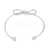 Non-Tarnish Bowknot 304 Stainless Steel Open Cuff Bangles for Women BJEW-Z064-04P-3