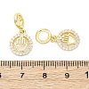 Brass Micro Pave Cubic Zirconia Ring with Hamsa Hand European Dangle Charms KK-D325-08G-3