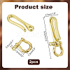 2Pcs Brass Shackle Clasps with Brass S Hook Clasps KK-PH0010-57LG-2