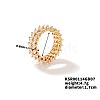 Chic Western Hip-hop Double-row Brass Rhinestone Ring Jewelry for Women JJ2699-1-1