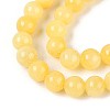 Natural Dyed Yellow Jade Gemstone Bead Strands G-R271-8mm-Y07-3