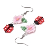 Handmade Glass Seed Beads Dangle Earrings EJEW-MZ00246-01-3