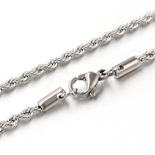 304 Stainless Steel Rope Chain Necklaces NJEW-J032-20P