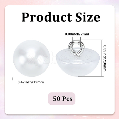 50Pcs 1-Hole Brass ABS Plastic Imitation Pearl Shank Buttons KY-CY0001-17-1