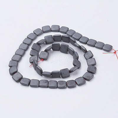 Non-magnetic Synthetic Hematite Beads Strands G-P341-42F-8x8x3mm-1
