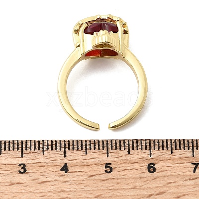 Brass Micro Pave Cubic Zirconia Open Cuff Rings RJEW-P178-02B-G-1