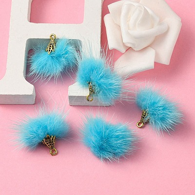 Faux Mink Fur Tassel Pendant Decorations FIND-YW0002-24I-1